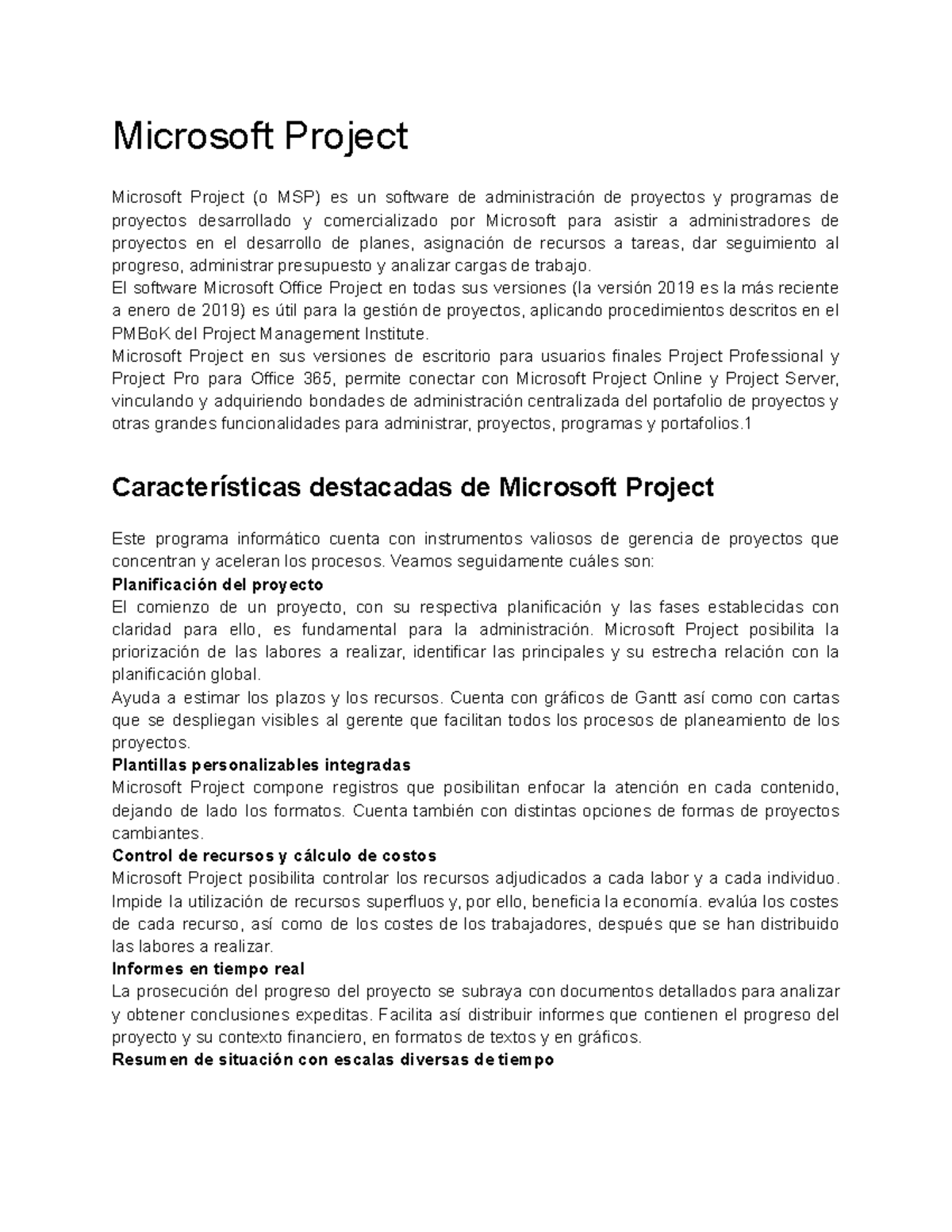 Microsoft Project - Microsoft Project Microsoft Project (o MSP) es un ...