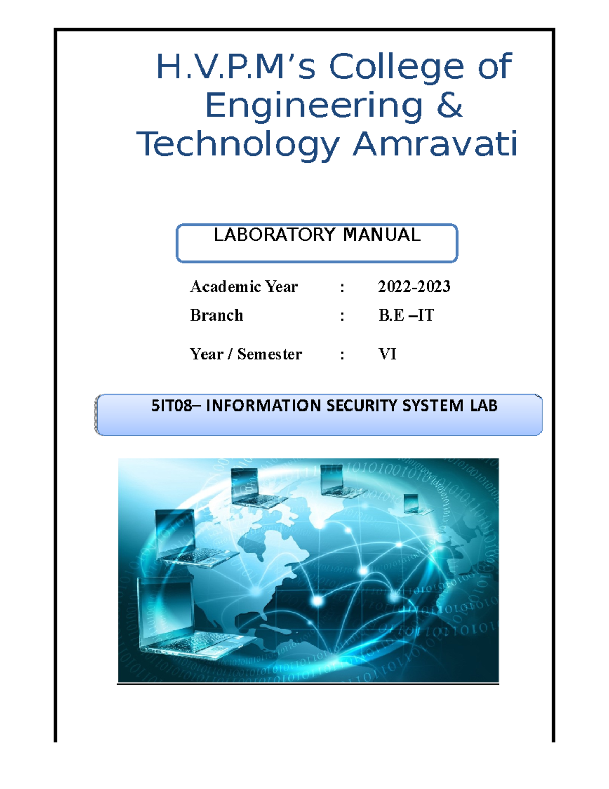 Information SecurityLabManual HVPM LABORATORY MANUAL 5IT08
