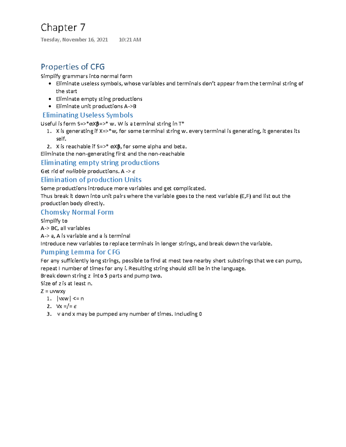 CS Theory chapter 7 - Lecture notes 7 - WƌŽƉĞƌƚŝĞƐ ŽĨ &' ^ŝŵƉůŝĨLJ ...