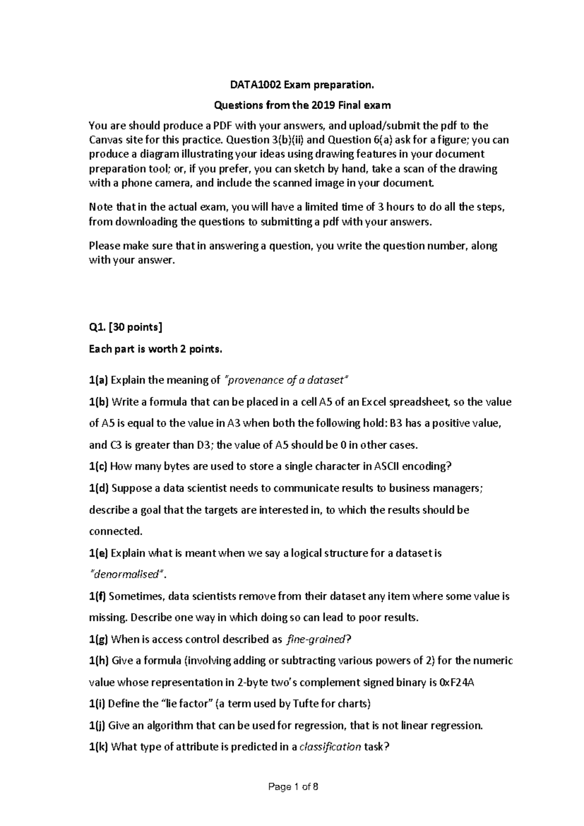 Data1002 2019 final exam questions - DATA1002 - USyd - Studocu