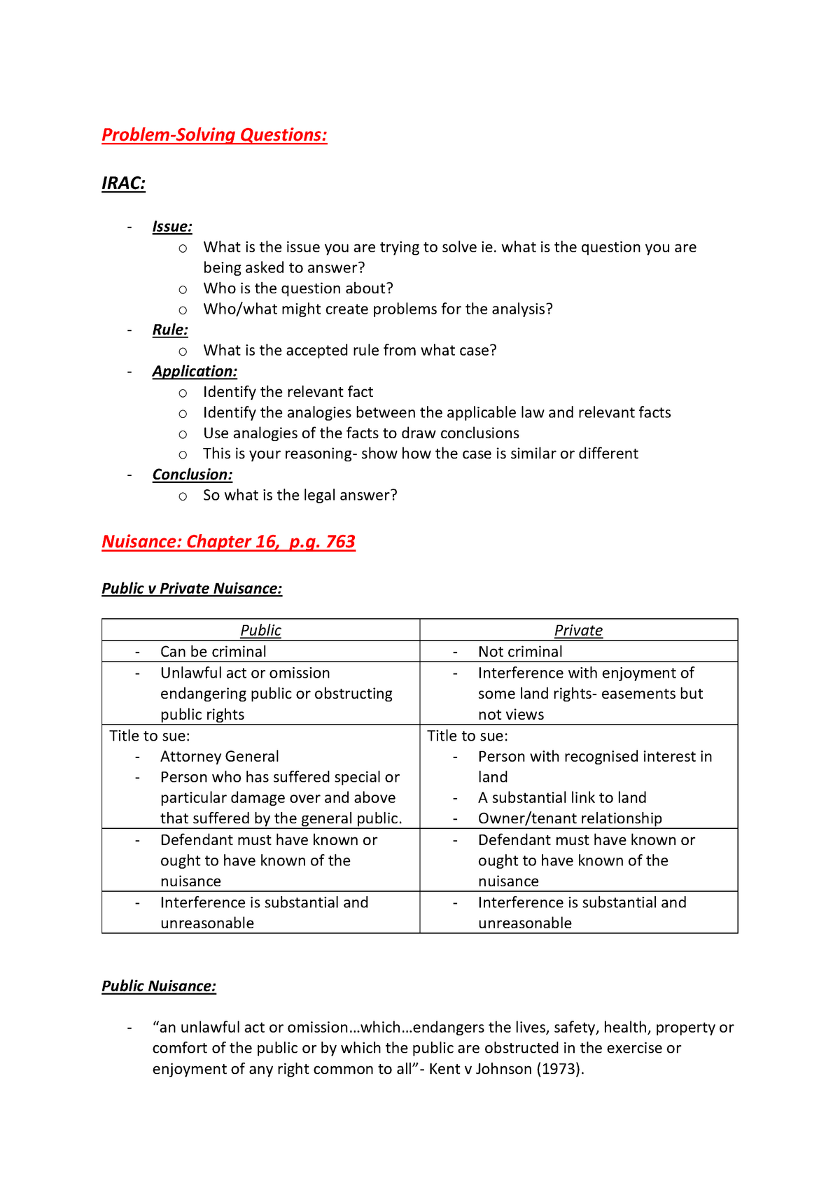 problem-solving-nuisance-problem-solving-questions-irac-issue-o