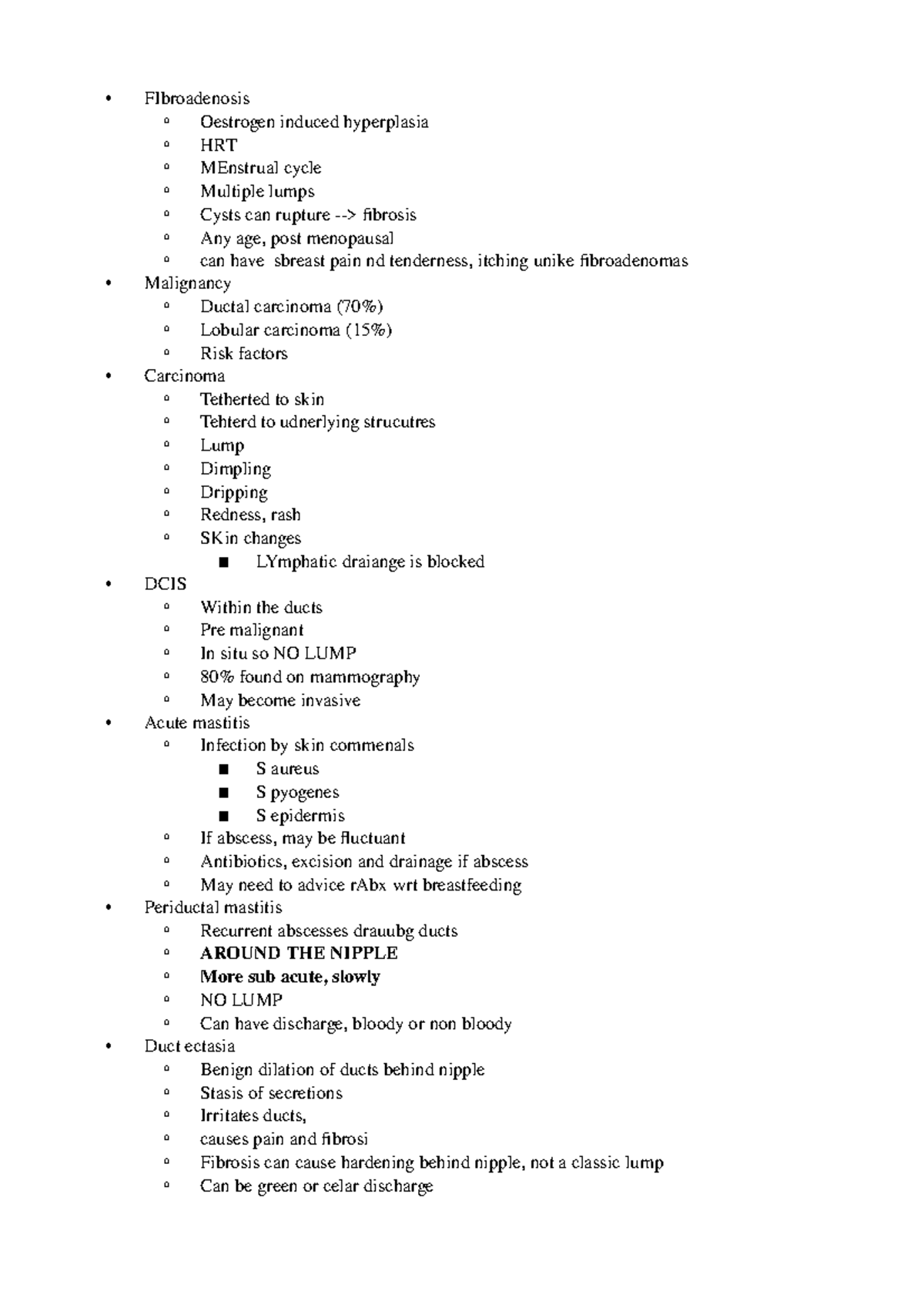 EMQs Points Breast - • • • • • • • FIbroadenosis Oestrogen induced ...