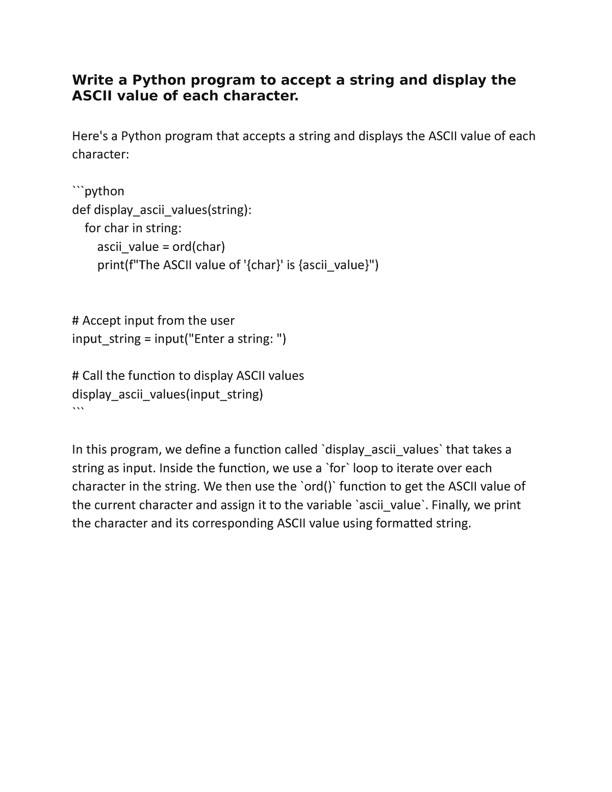 python-program-display-the-ascii-value-of-each-character-write-a