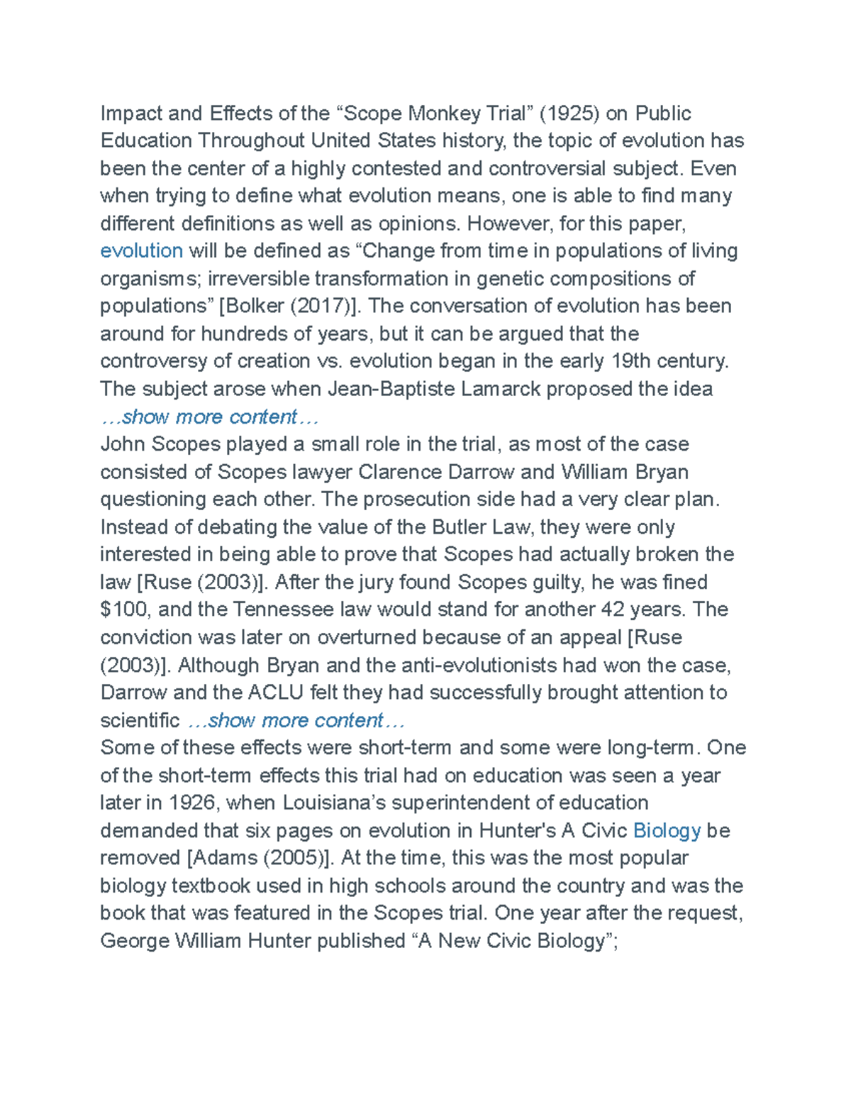 Scope Monkey Trial Essay Impact and Effects of the “Scope Monkey