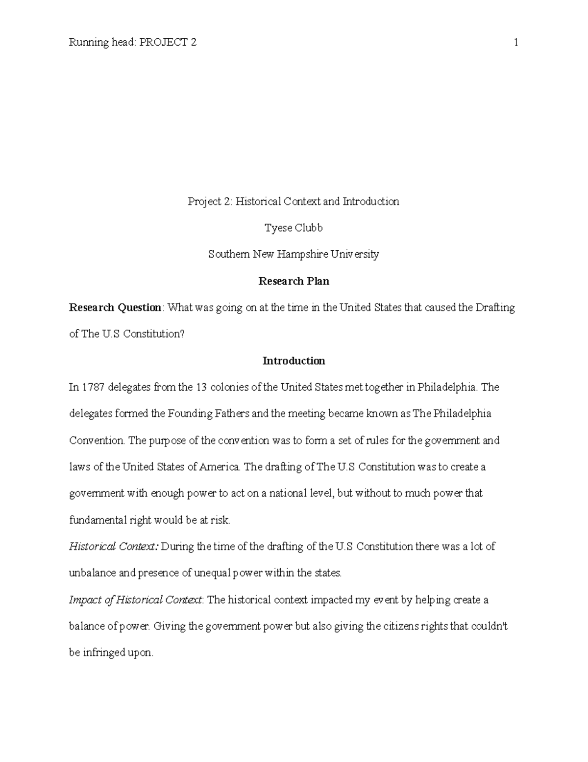 HIS 100 Historical Context and Introduction Template - Running head ...