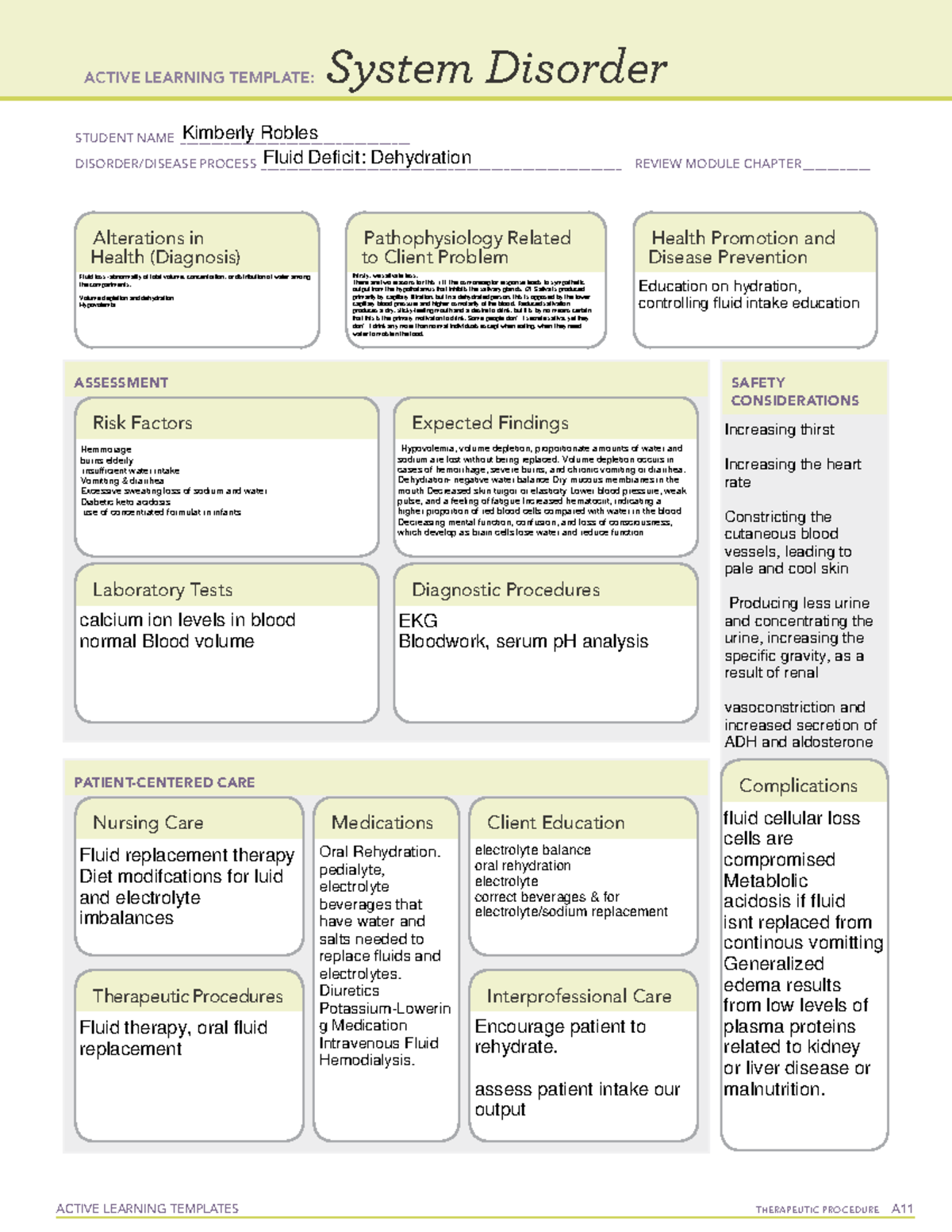 System disorder - notes - ACTIVE LEARNING TEMPLATES THERAPEUTIC ...