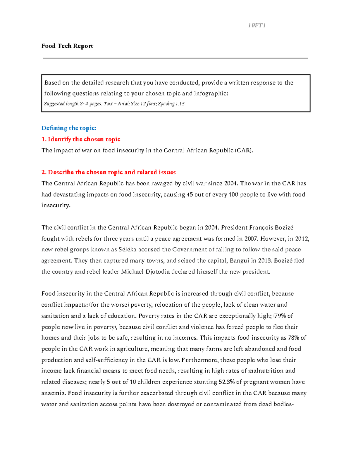 Food Tech Report CAR - Food Tech Report Based on the detailed research ...