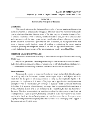 Fundamentals Of Income Taxation Lecture Notes - INCOME TAXATION REX B ...