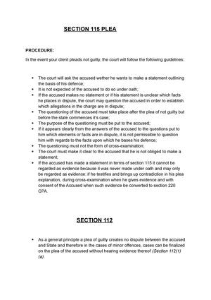 Section 115 Not Guilty Plea Template