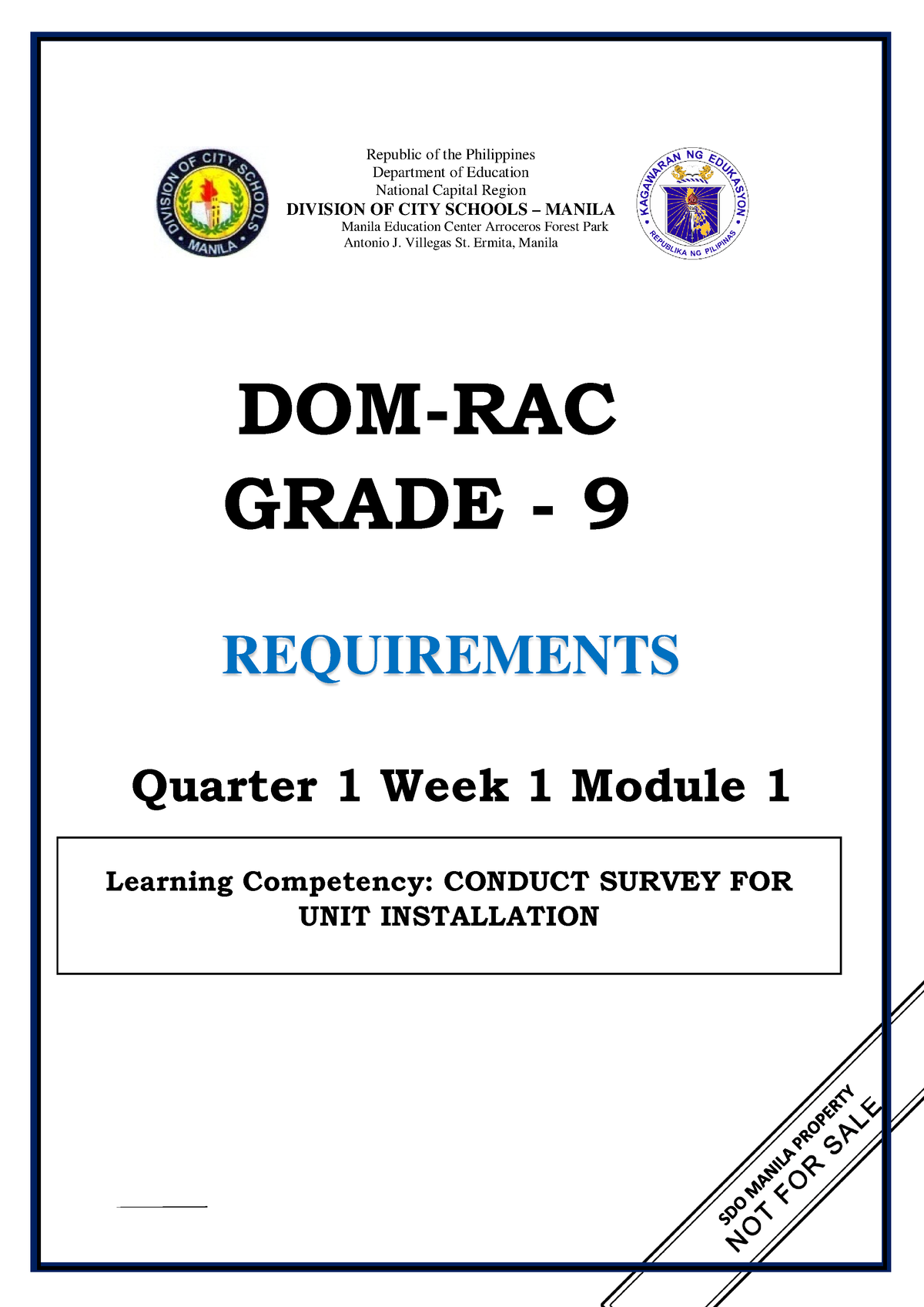 TLE-TE 9 Q1 W1 Mod1 Domestic Refrigeration - Republic Of The ...