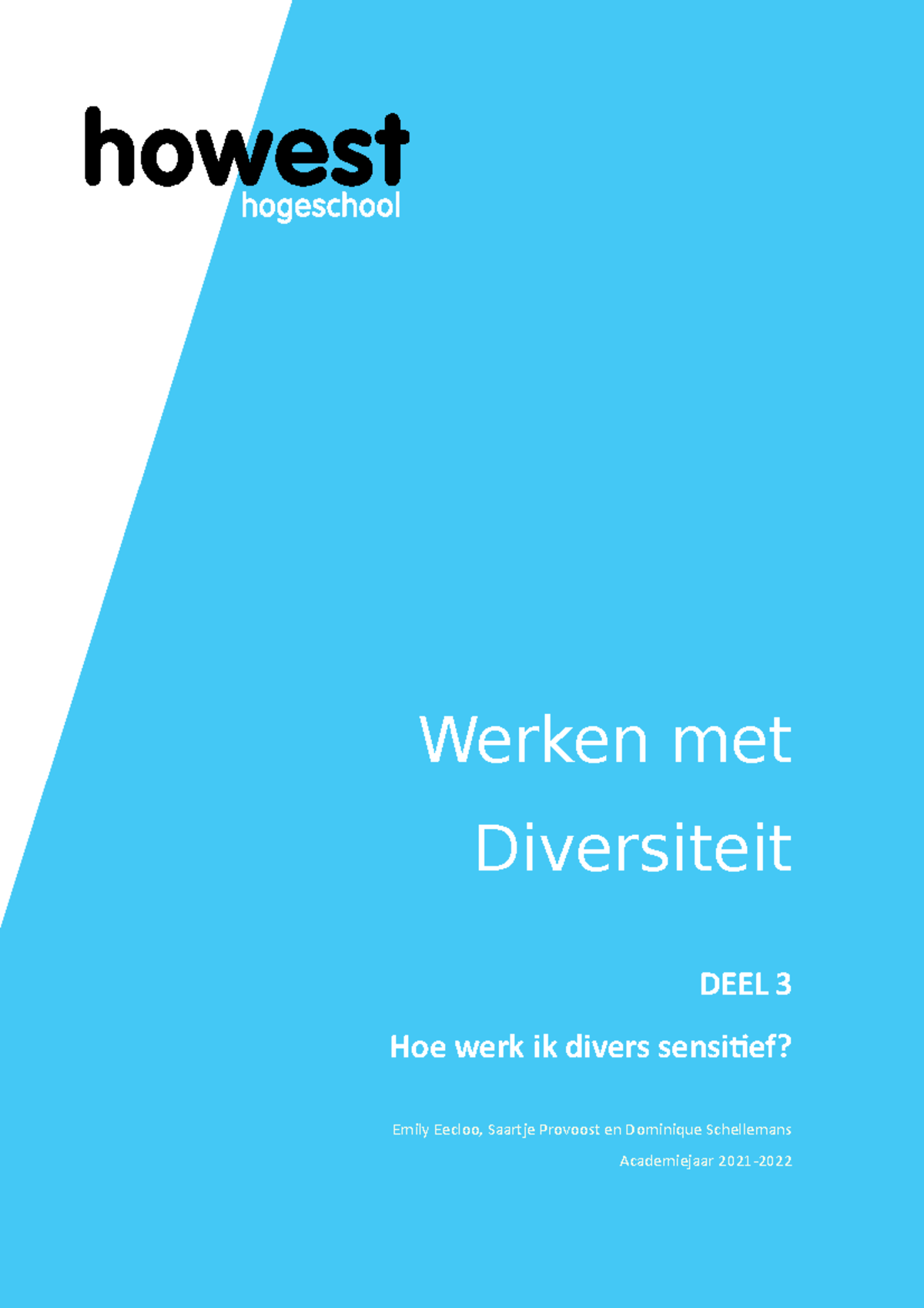 DEEL 3 Werken Met Diversiteit Hoe Werk Ik Divers Sensitief ...