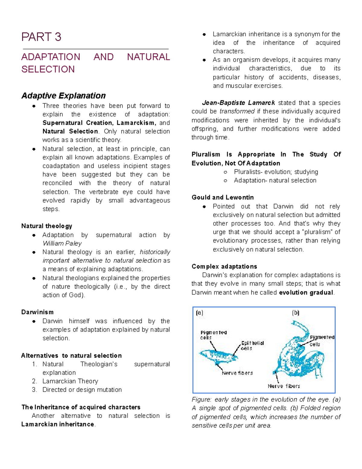 Evolbio LEC Finals Reviewer - PART 3 ADAPTATION AND NATURAL SELECTION ...