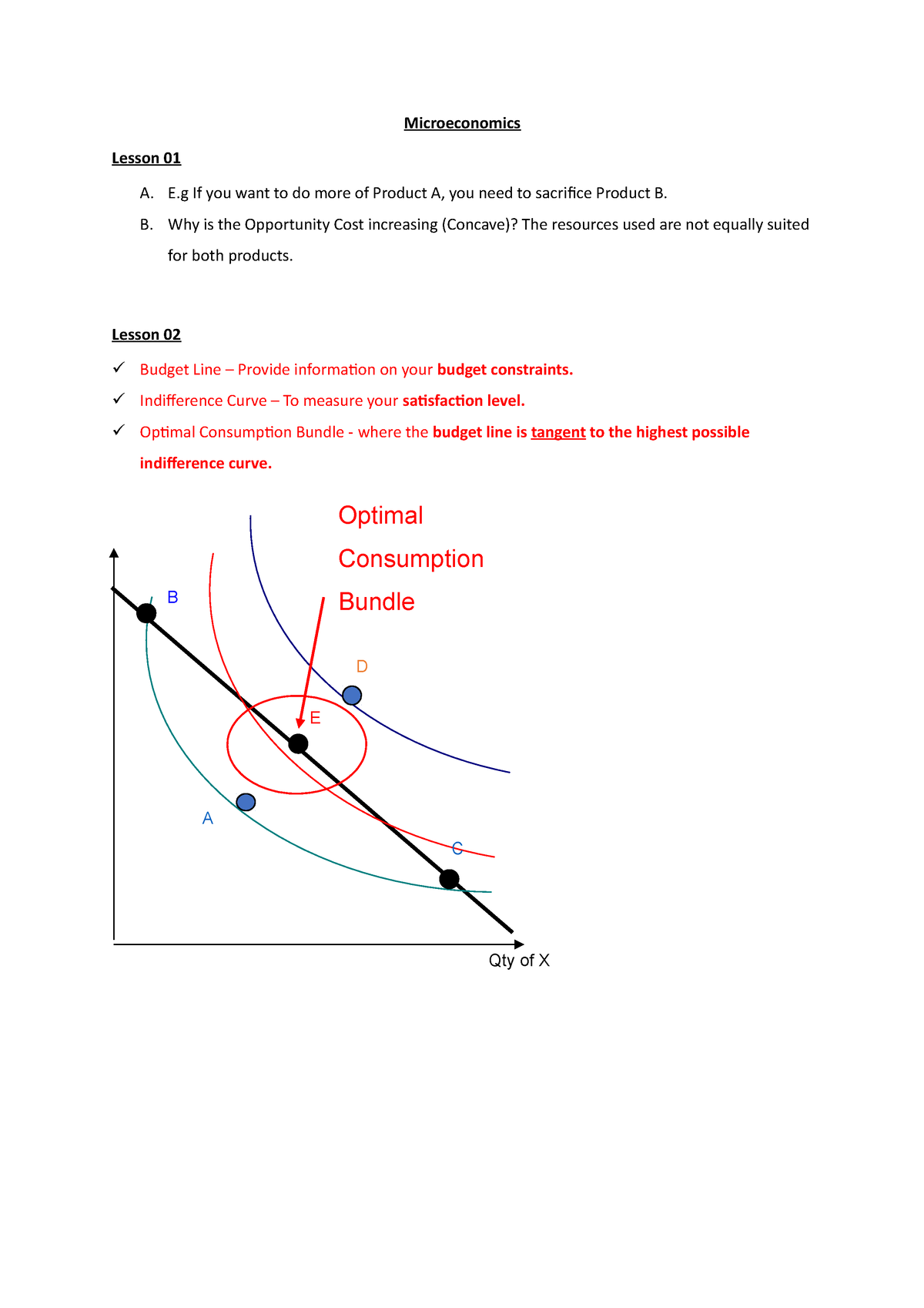 Microeconomics L02 OWN Notes - Microeconomics Lesson 01 A. E If You ...