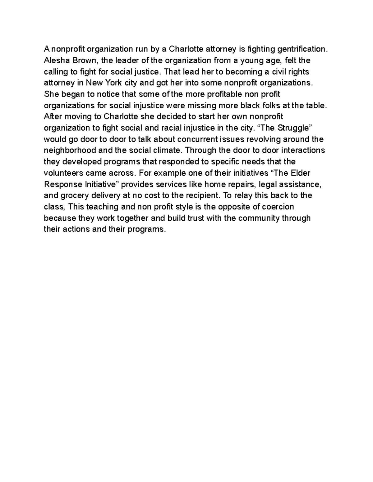 Psych notes 6 - A nonprofit organization run by a Charlotte attorney is ...