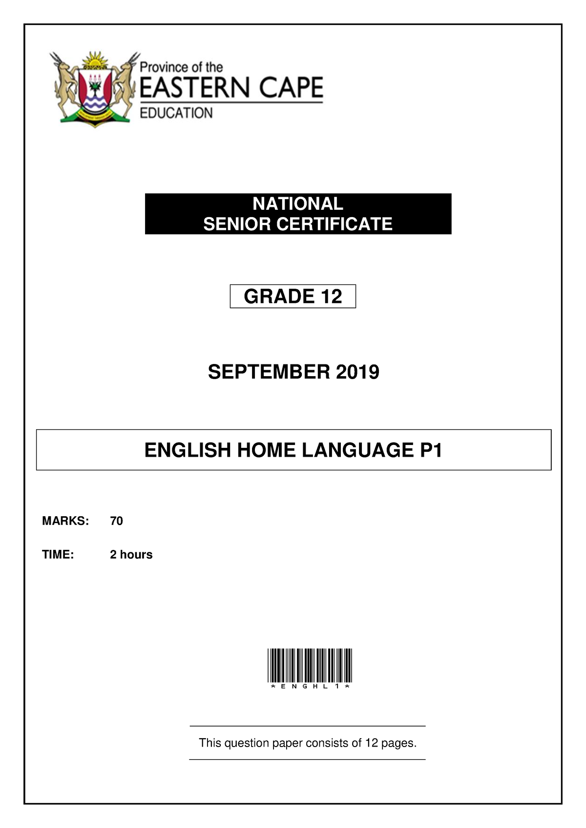 English HL P1 QP SEPT 2019 NATIONAL SENIOR CERTIFICATE GRADE 12   Thumb 1200 1697 