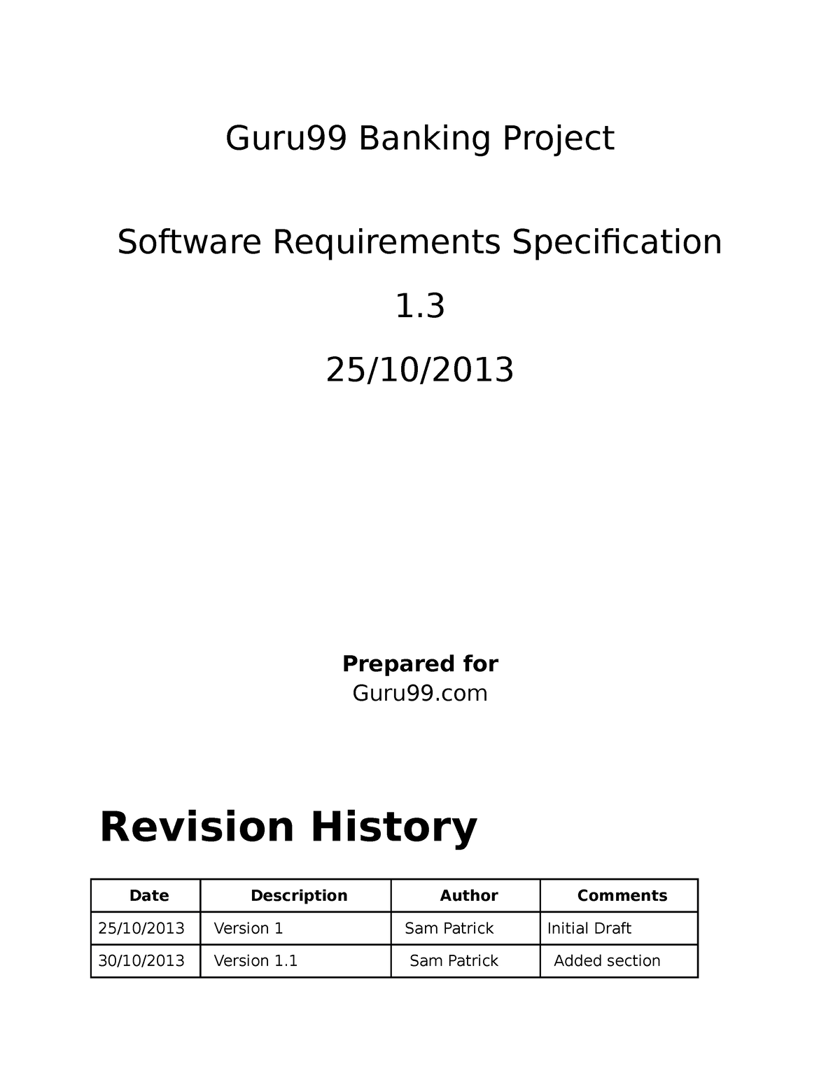 SRS V1 - Phân Tích Thiết Kế - Guru99 Banking Project Software ...