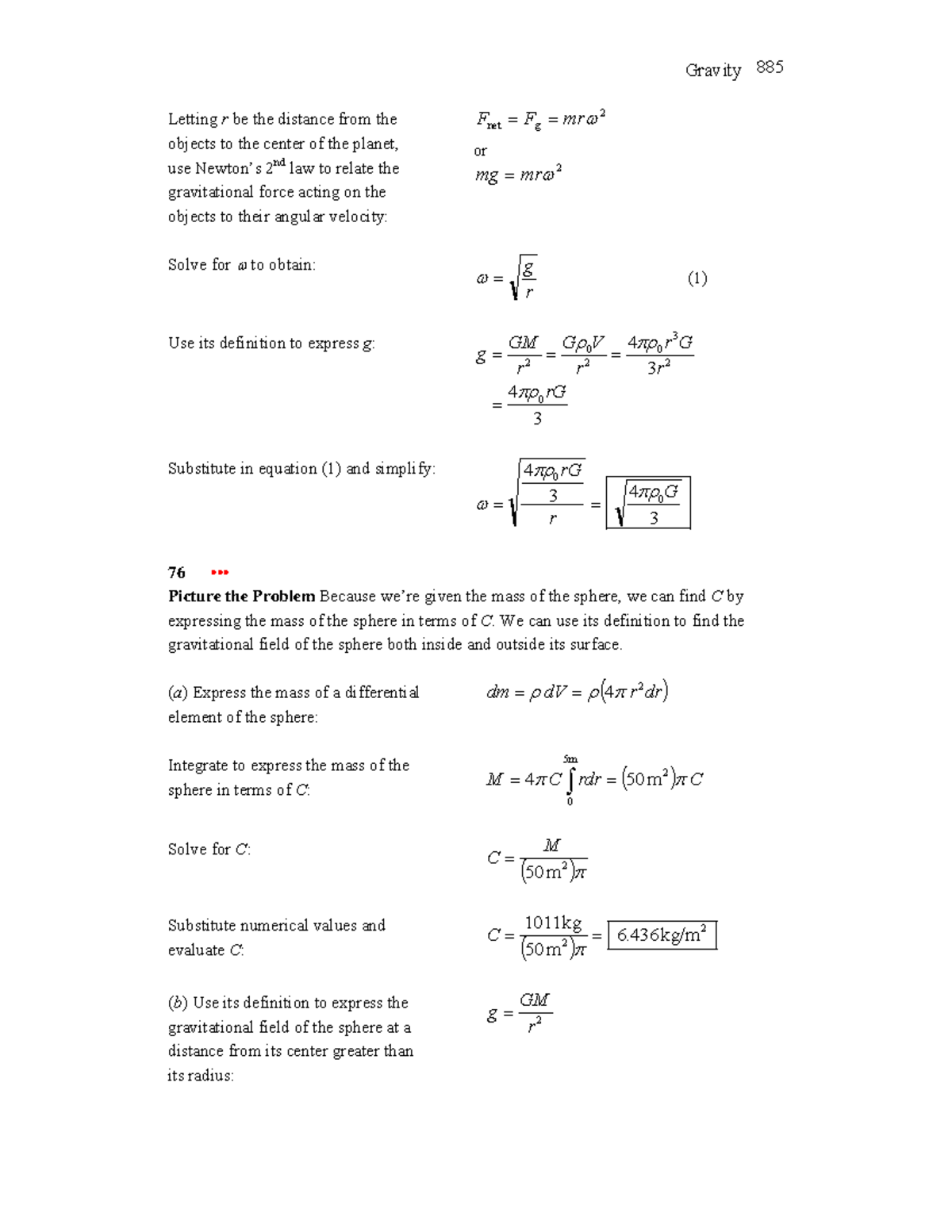Physics Material - Gravity 885 Letting r be the distance from the ...