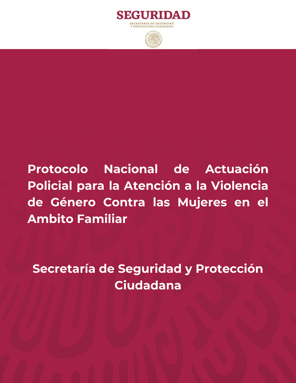 Dof Protocolo Nacional De Actuaci N Policial Para La A Protocolo Nacional De Actuación 1715