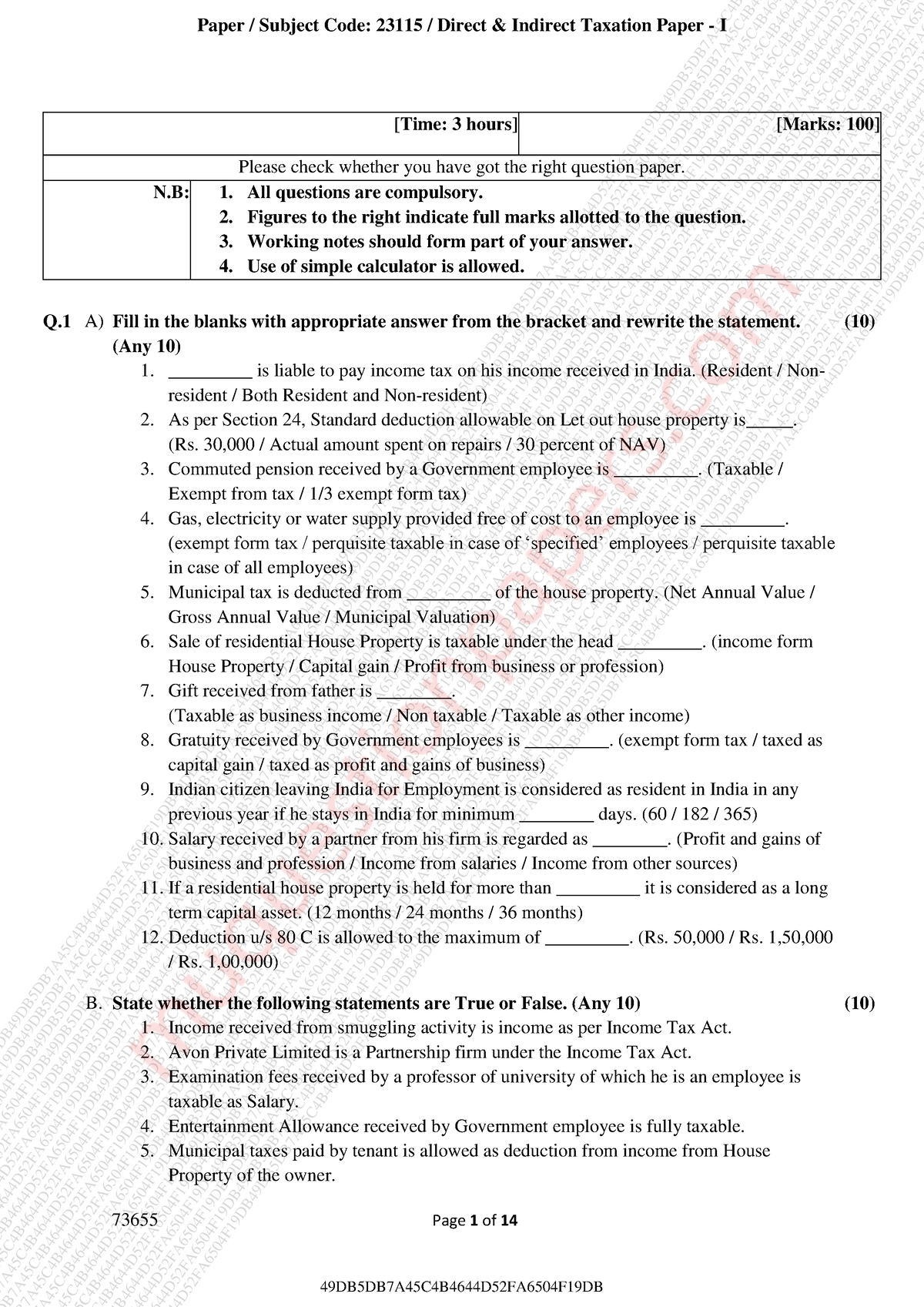 TY-BCOM SEM5 DITP-I- Cbcgs NOV19 - 73655 Page 1 of 14 [Time: 3 hours ...