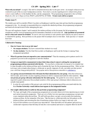 Lab09 - CS 159 – Spring 2021 – Lab What will you submit? A single C ...