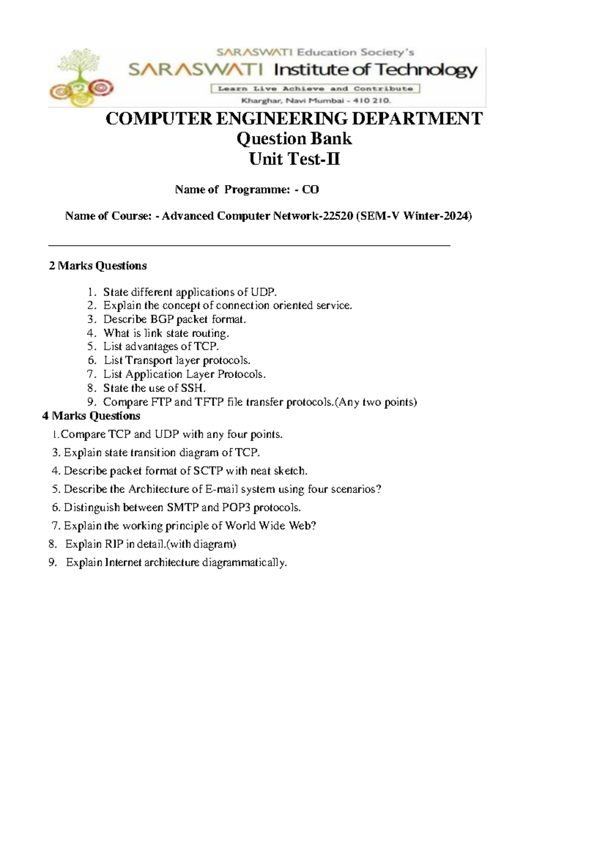 DOC-20241109-WA0003 - Notes - COMPUTER ENGINEERING DEPARTMENT Question ...