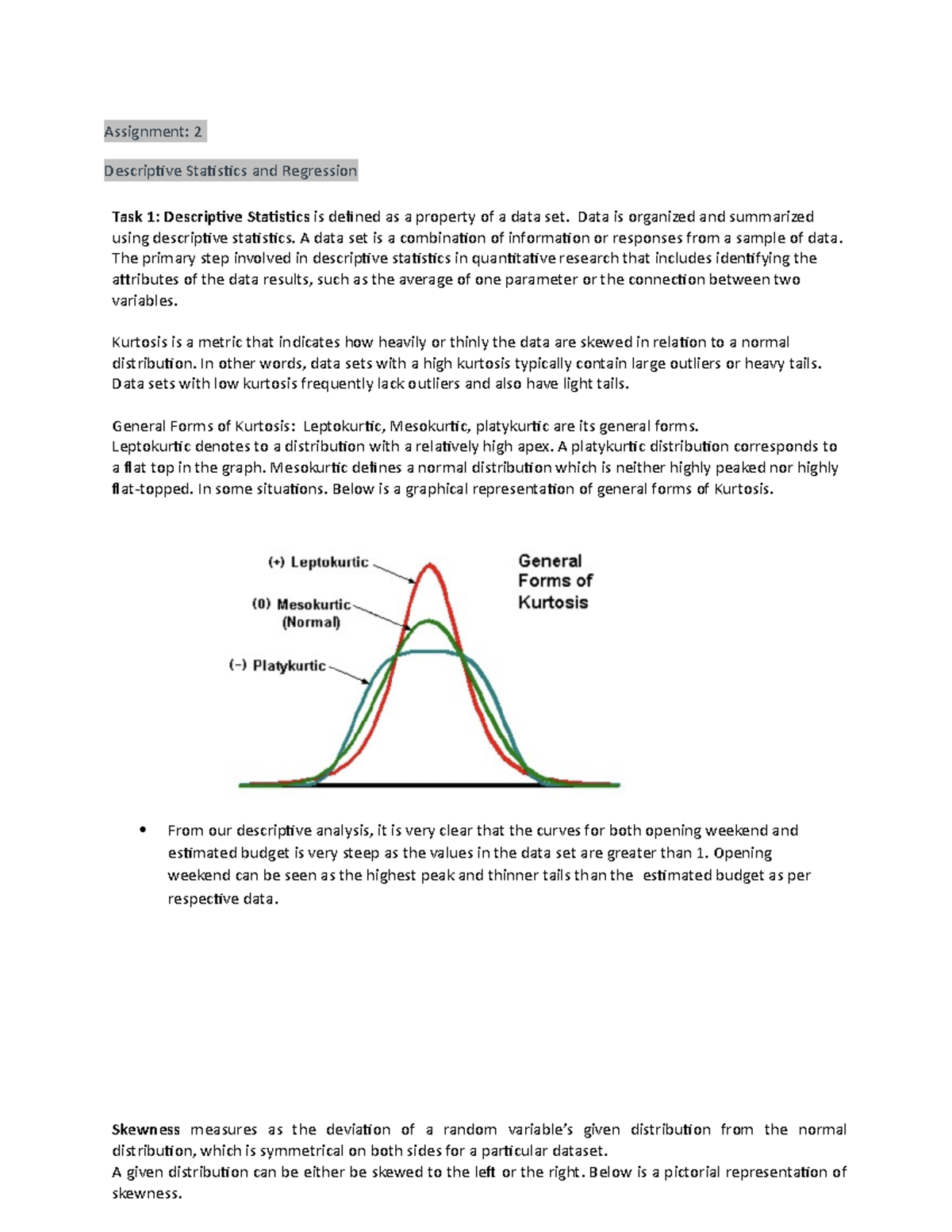 ERP 5410 HW2 - Descriptive Statistics And Regression - Assignment: 2 ...