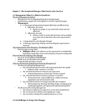 Notes Learning Block 1 - Summary Principles Of Mgt - Ch. 1: The ...