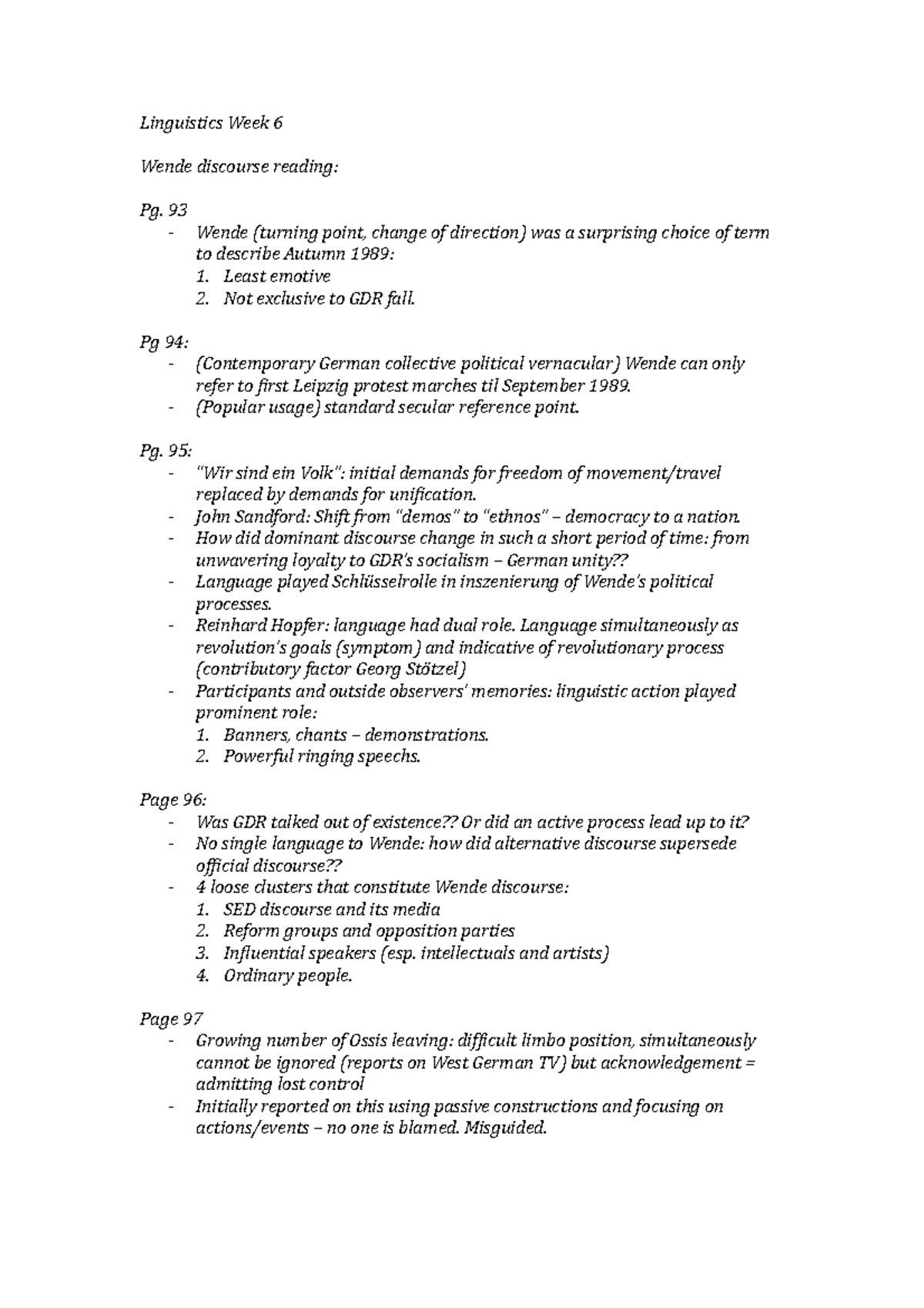 Linguistics Week 6 - Lecturer: Geraldine Horan - Linguistics Week 6 ...