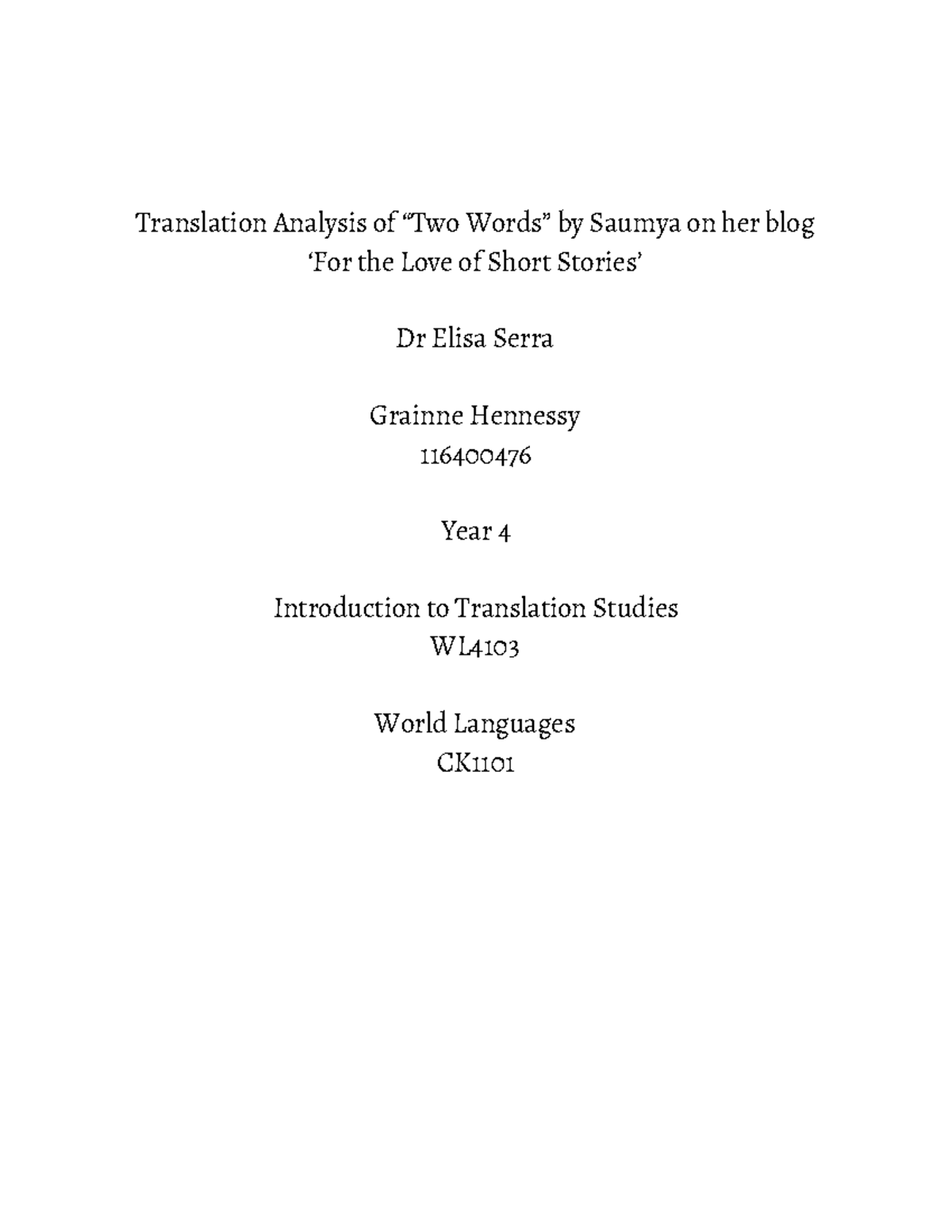 essay about translation pdf