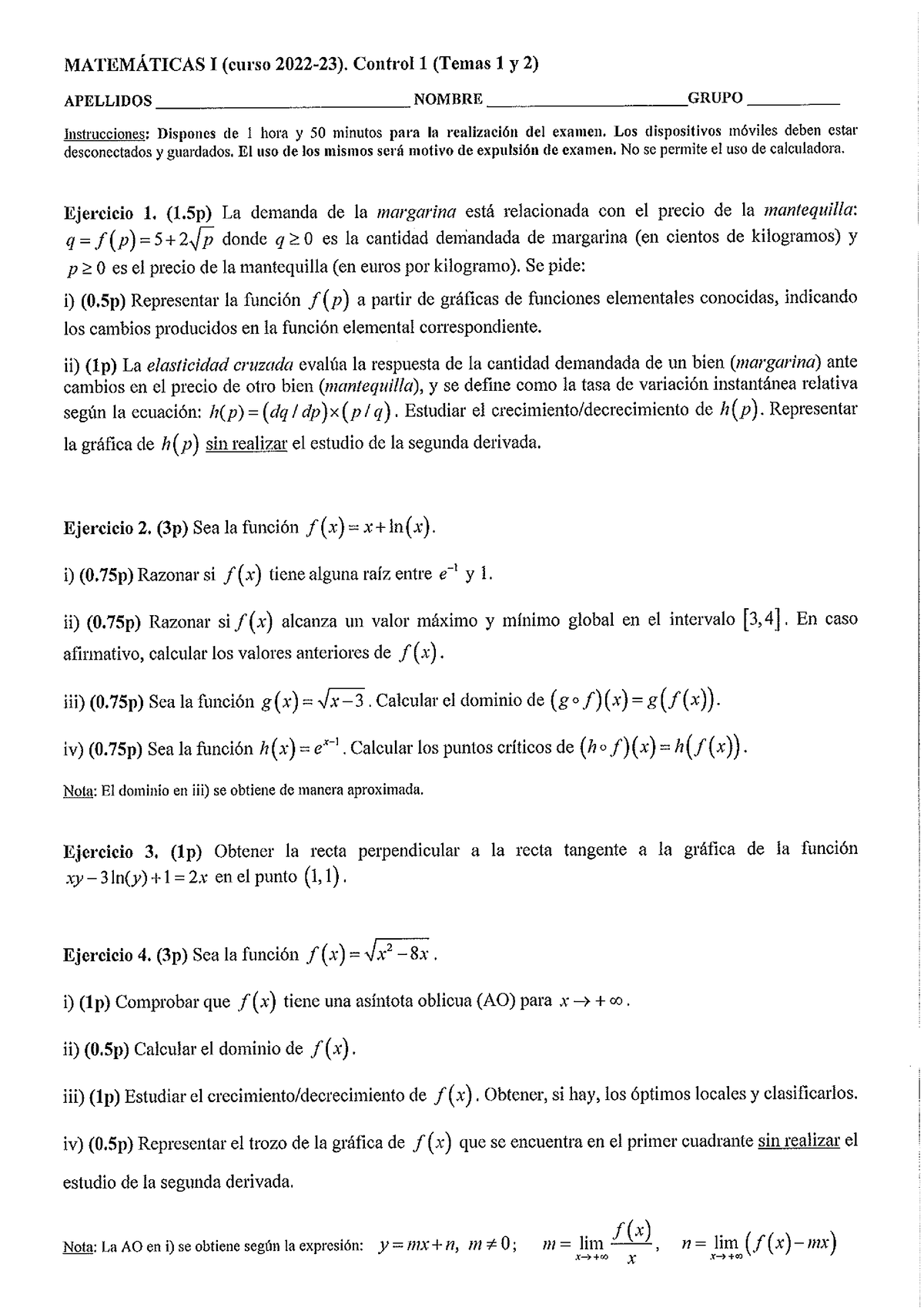 Simulacro Examern 1º Parcial 2021 (tipo B) - Matematicas 1 - Studocu