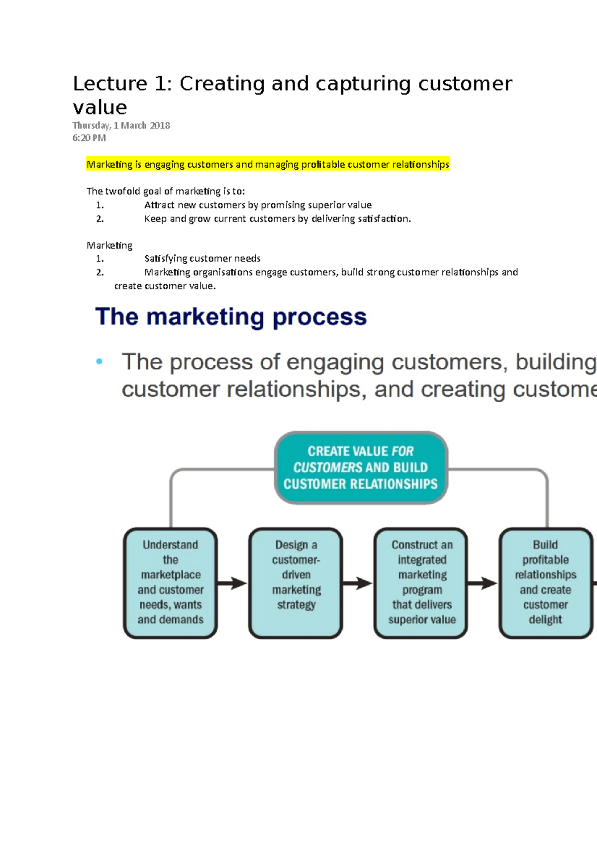 Lecture 1 Creating And Capturing Customer Value - Lecture 1: Creating ...