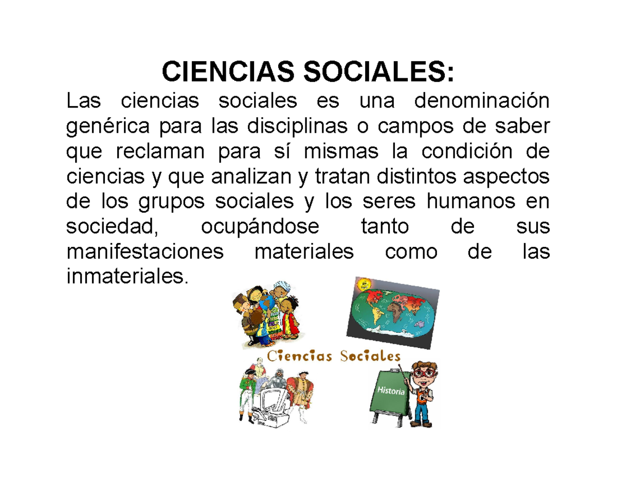 Las Ciencias Sociales Lista De Ciencias Sociales 1711