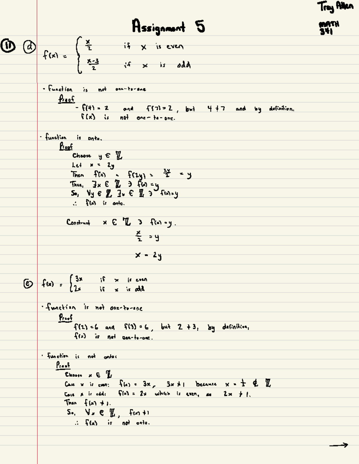 Assignment 5 Solutions - ####### Trey Allen MATH Assignment ####### 5 ...