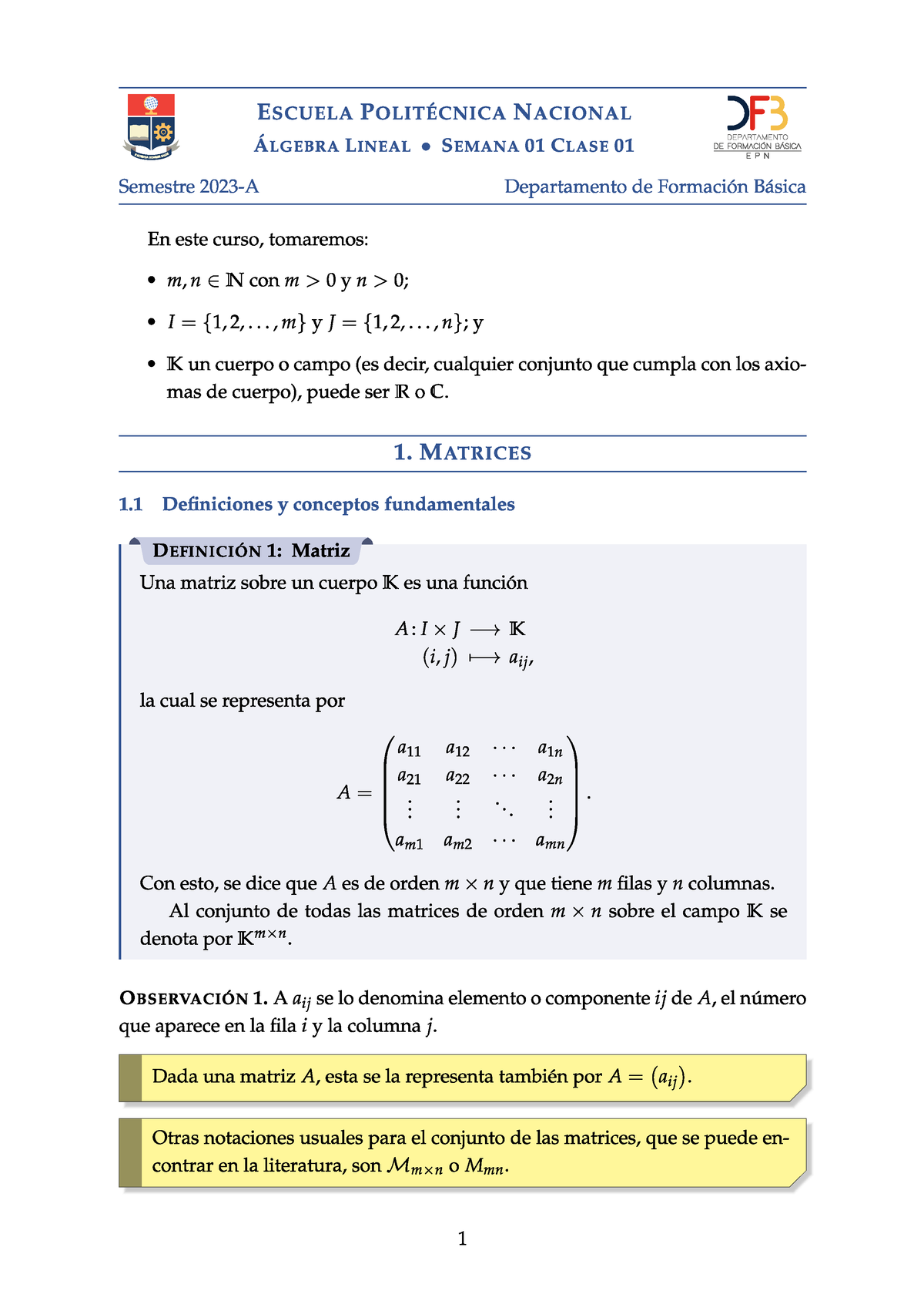 Clase Algebra - Algebra Lineal - Studocu