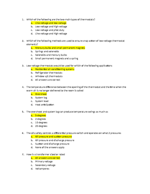 HVAC Intermediate Controls Chapter 13 Quiz - 1 Of The Following Is The ...