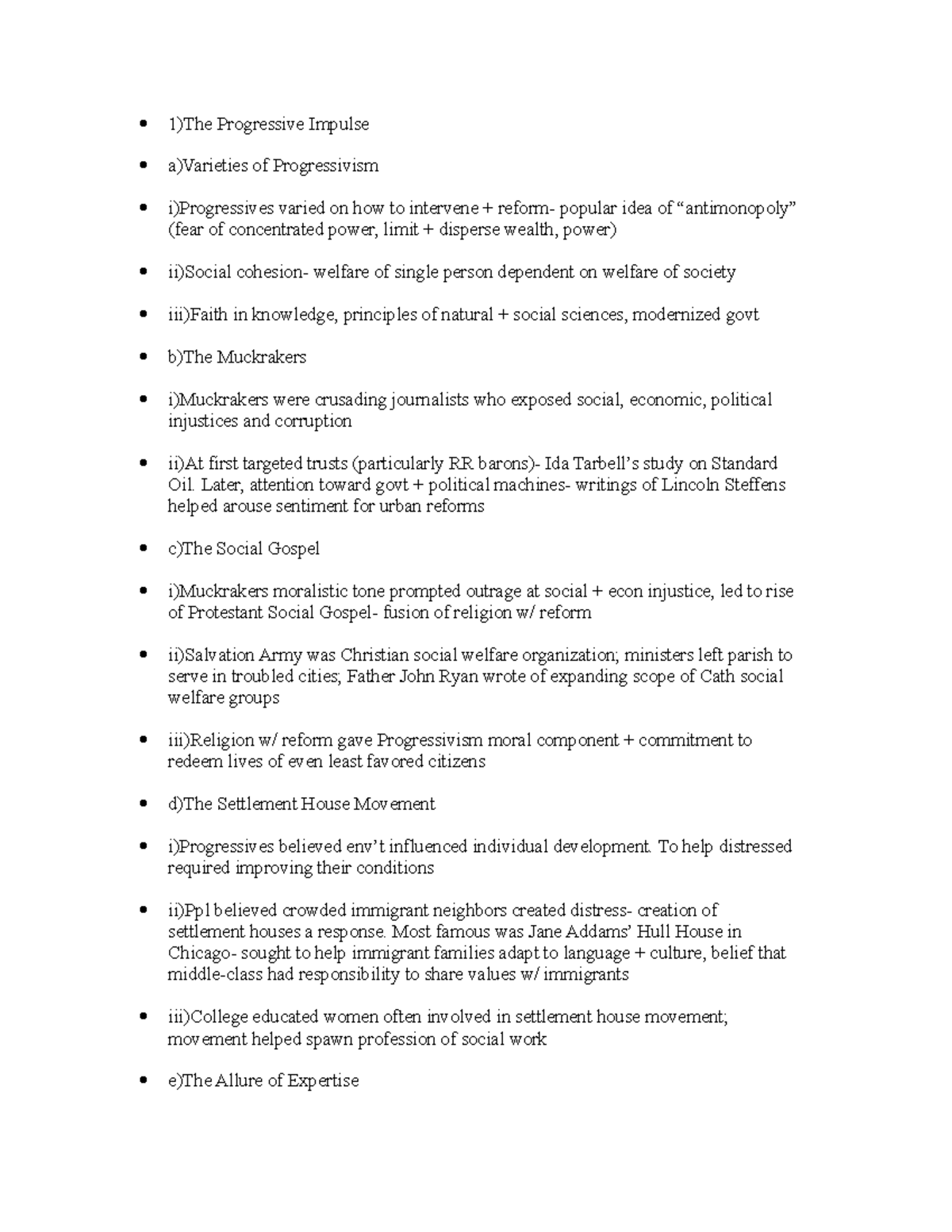Chapter 20 notes of the updated american history - 1)The Progressive ...