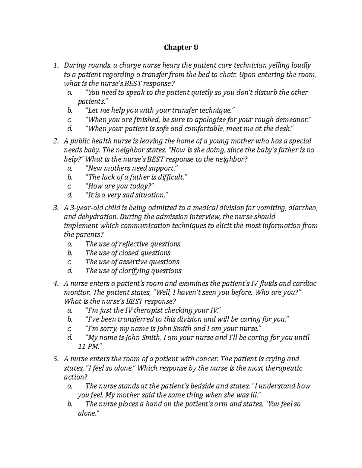 Essentials exam 3 ch. 8- 32- 35- 40 - Chapter 8 During rounds, a charge ...