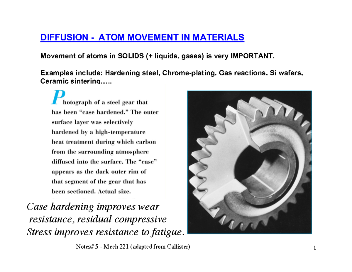 Notes 05 221 e5 1ppage - DIFFUSION - ATOM MOVEMENT IN MATERIALS ...