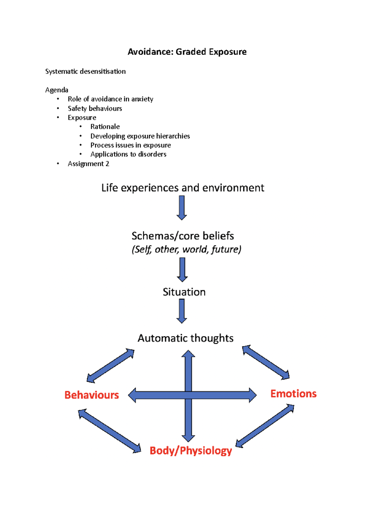 Seminar 4 Avoidance Graded Exposure Avoidance Graded Exposure