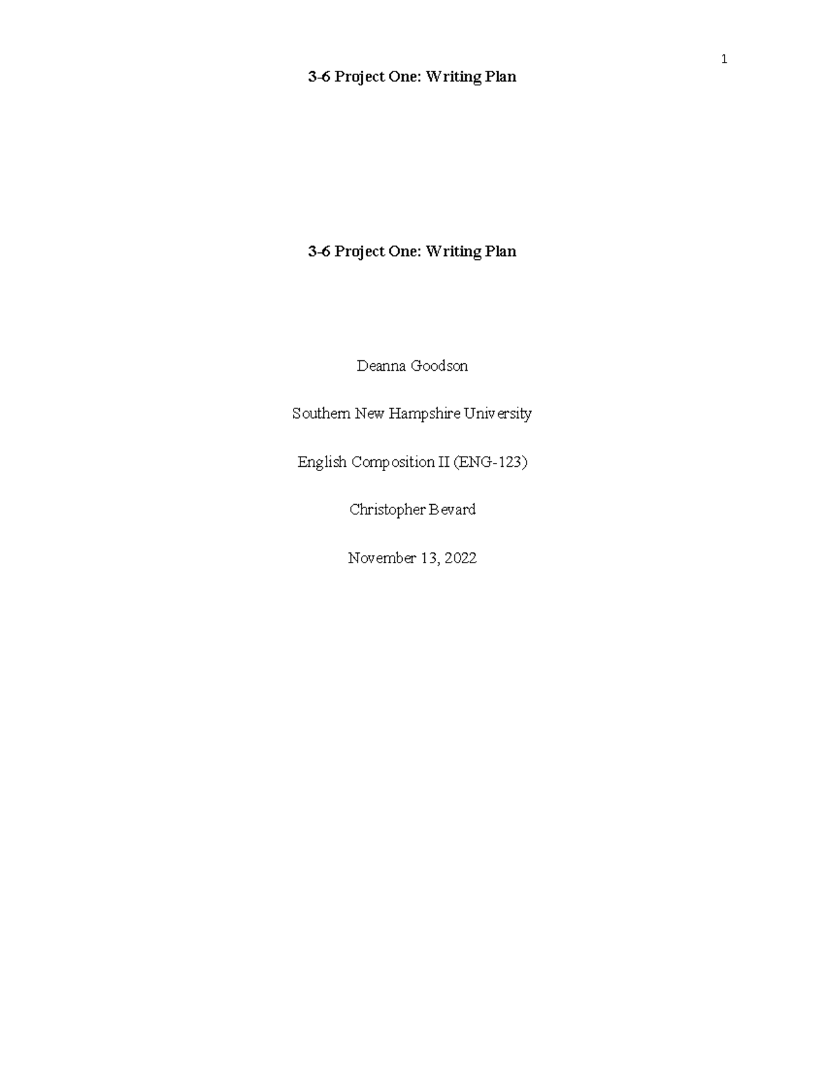 ENG2 3-6 Project-1 Writing Plan - 3-6 Project One: Writing Plan 3-6 ...