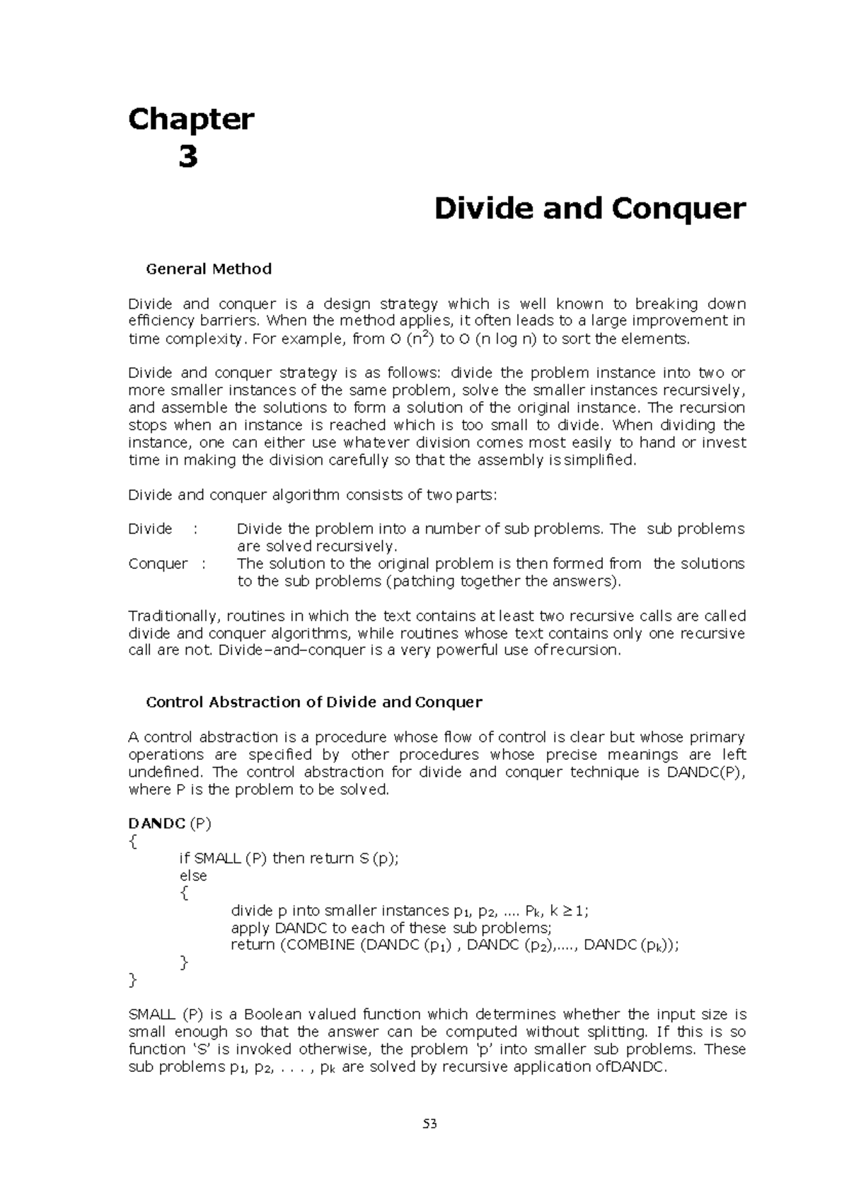 Final daa unit iii - .... - Chapter 3 Divide and Conquer General Method ...