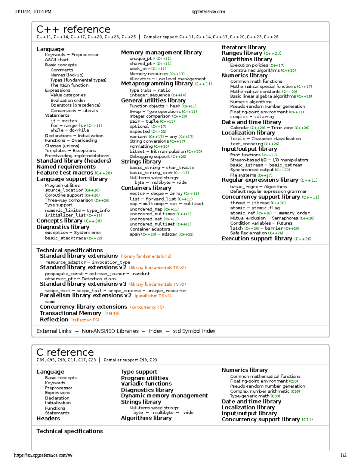 Cppreference - C++ - C++ reference C++11, C++14, C++17, C++20, C++23 ...