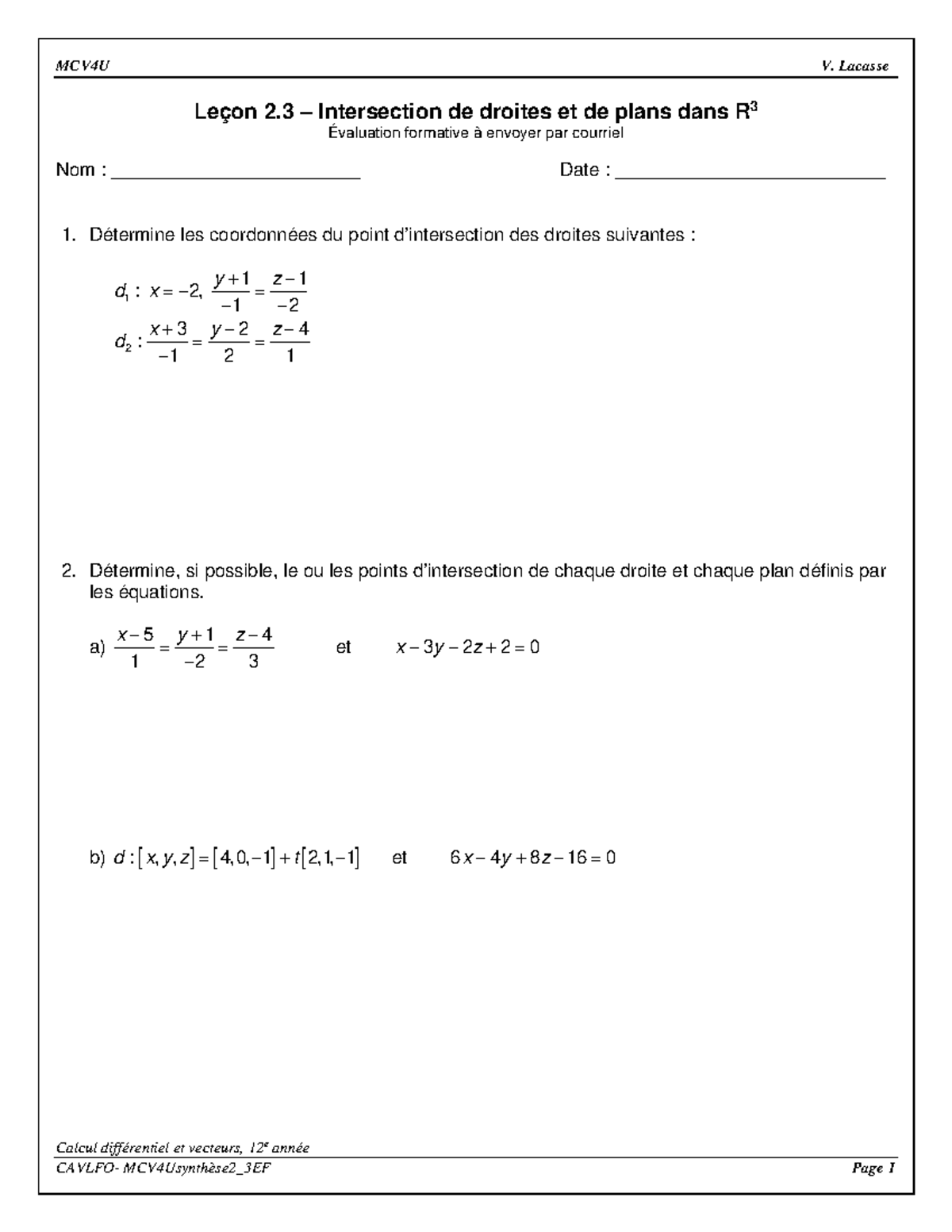 MCV4Usynthèse 2 3EF - bbhh - MCV4U V. Lacasse Calcul différentiel et ...