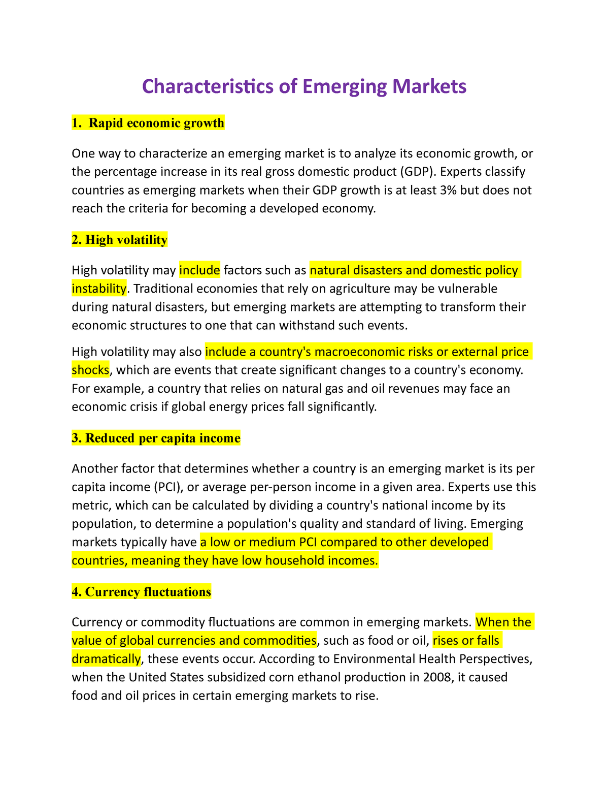 Characteristics Of Emerging Markets - Experts Classify Countries As ...