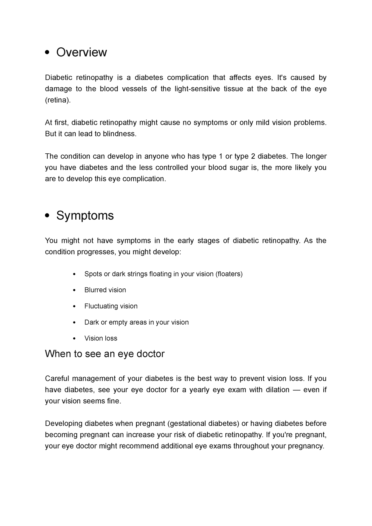 diabetic retinopathy essay