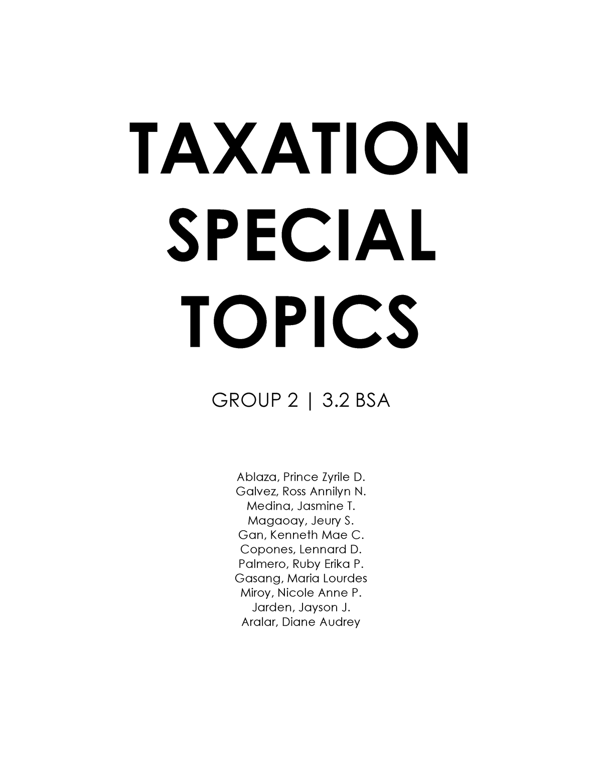 assignment topics for taxation