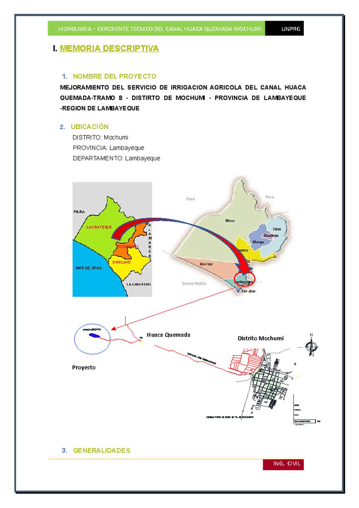 Memoria- Descriptiva - HIDROLOGIA EXPEDIENTE TECNICO DEL CANAL HUACA ...