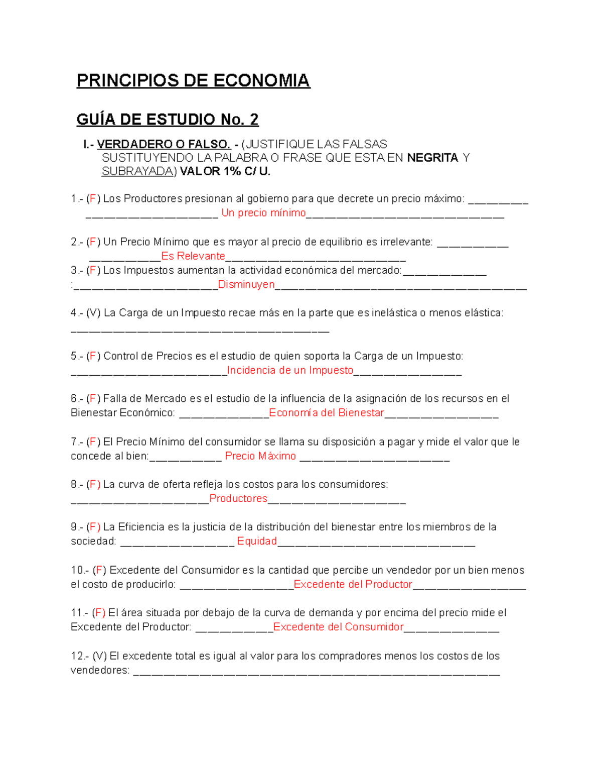 Segunda Guia De Principios De Economia Principios De Economía ...