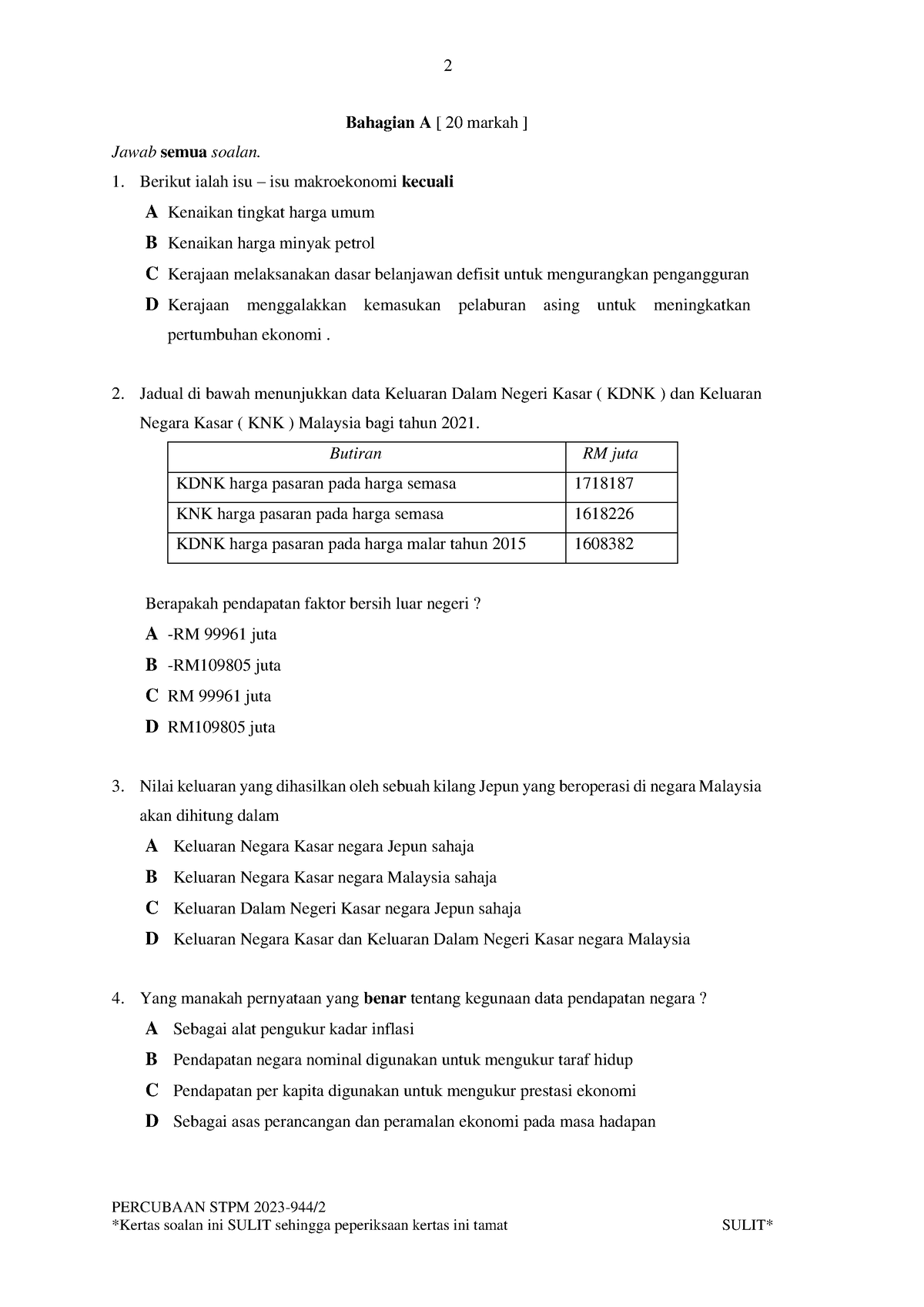 Percubaan 5 - Uisjiwksjje - PERCUBAAN STPM 2023-944/ Bahagian A [ 20 ...