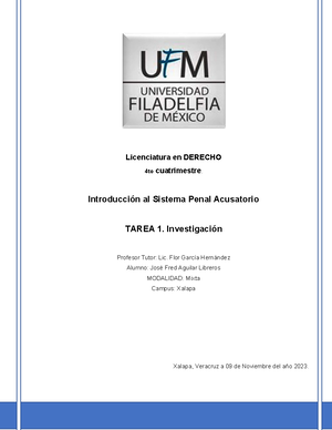 Actividad DE LA Clase 281123 - Licenciatura en Derecho. INTRODUCCION AL ...